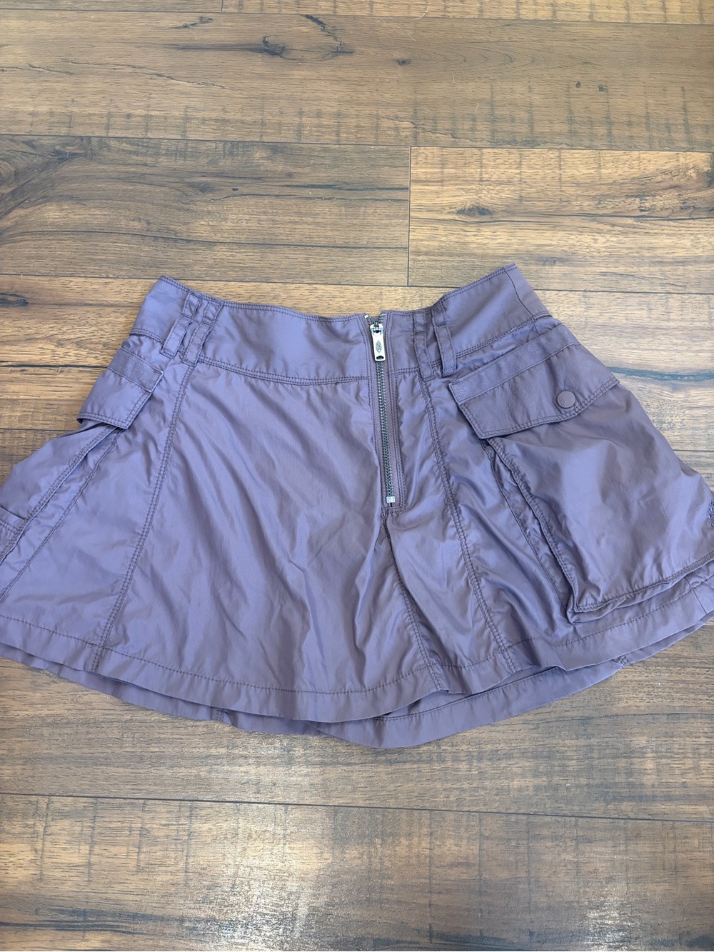 FP Movement Free People Sure Thing Cargo Skirt Skort Purple Zipper Small - Picture 2 of 7